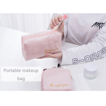 MINISO Black Large Fashionable Cosmetic Bag Portable Makeup Pouch