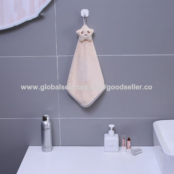 Hanging Kitchen Towe, Unique Embroidery Decorative Soft Microfiber Hand  Towels with Loop for Bathroom Washcloth Absorbent Tie Towel 