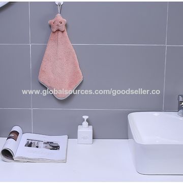Hanging Kitchen Hand Towel, Coral Velvet Hand Towel
