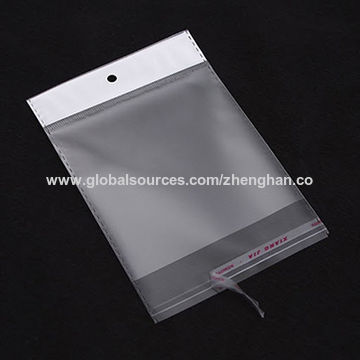 Promotional Plastic Clothing Packaging Bags / White Clear Self Adhesive  Seal Plastic Bags