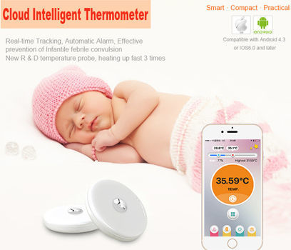 Toptekits® Fii iFever Bluetooth Intelligent Smart Fast Digital Baby  Skin-friendly Thermometer Temperature Tester, i-fever Novelty Bluetooth  Smart Thermometer Intelligent Monitor for Babies(Blue) 