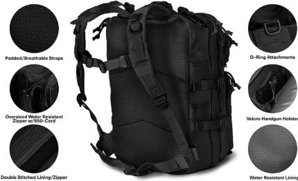 50L Tactical Military Backpack Army Assault Pack Built-up Bag Outdoor Rucksack