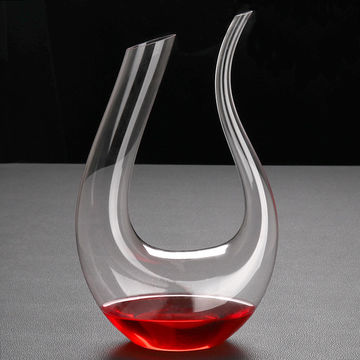 Water Bong 1500ml Lead-Free Crystal Wine Decanter - Elegant U-Shape Carafe  With Luxury Gift Box Glass Carafe