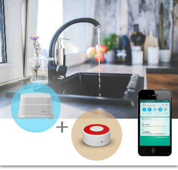 Tuya Smart Home Water Sensor for Sinks, Wireless Flood Overflow Sensor ...