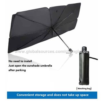 Car Sunshade Windshield Sun Shade, Titanium Silver Cloth Foldable  Windshield Sun Shade Umbrella