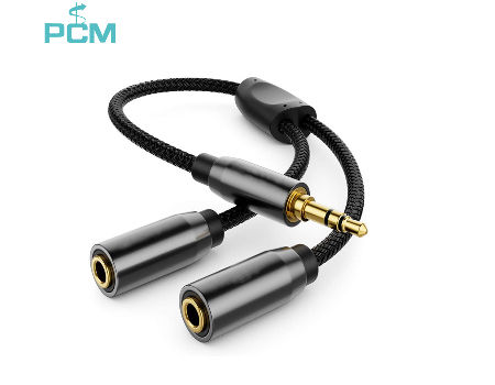 50x 1/8 3.5mm Mono Plug Adapter to 2-way 3.5mm Mono Jack Headphone Y Splitter