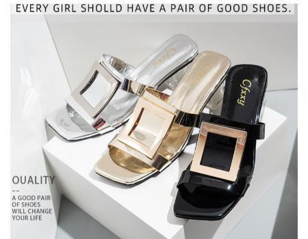 square front sandals