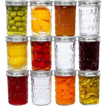 24-Pack 4 oz Mason Jars with Lids, Mini Glass Jars with Silver Metal Lids,  Bulk Small Clear Glass Mugs with Handles for Party Favors, Arts and Crafts  Projects, Beverage Samplers