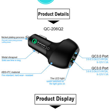 USB Auto Handy Ladegerät Schnell ladung 66w Super QC 3,0 Netzteil 4 Ports  Auto Handy
