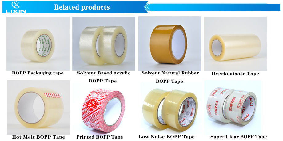 Strong Adhesive of Colored Solvent Rubber OPP Packing Tape