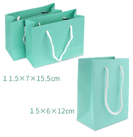 Buy Wholesale China Tiffany Blue Paper Bag, Custom Colored Blue Green Bag  With Wide Handle & Tiffany Blue Paper Bag at USD 0.35