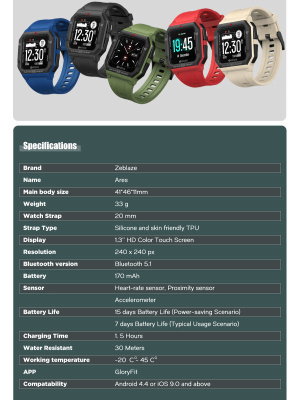 China NUEVO ritmo cardíaco 2021 del cajero automático del Smart Watch 3 de Zeblaze  Ares BT de seguimiento Smartwatch reloj de la vida de batería de 15 días  encendido Global Sources,Smart Watch