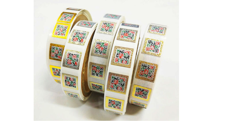 China Golden ribbon 3d qr code anti-counterfeiting colorful security ...