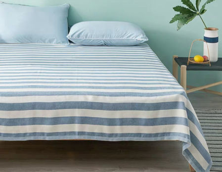 100% Linen bedding sets,100% Linen,180*220CM,white blue stripes | Global  Sources
