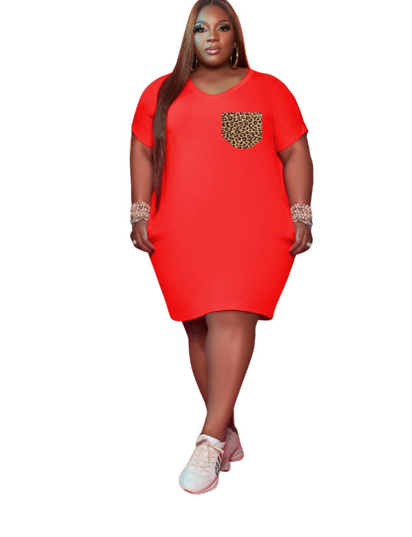 casual plus size red dress