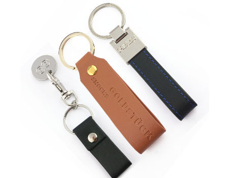 Round Leather Keychain: Custom