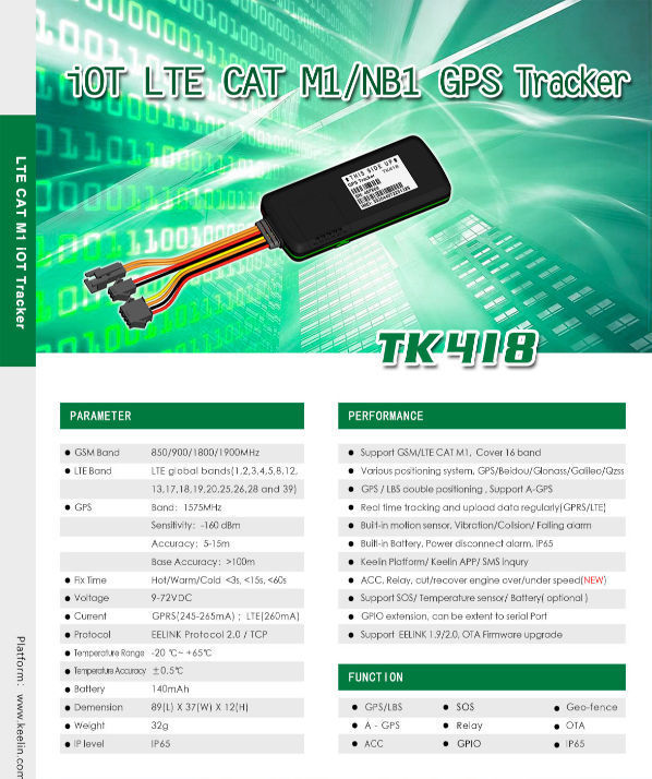 EELINK 4G LTE-M GPS tracker with UDP protocol GPS Tracking system TK418 ...