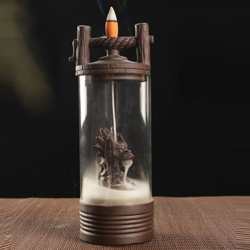 Modischer Glücksdrache Rückfluss Räuchergefäß Klare Abdeckung Keramik Handwerk Teehaus Ornamente Beau
