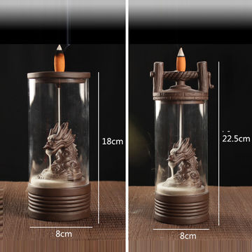 Modischer Glücksdrache Rückfluss Räuchergefäß Klare Abdeckung Keramik Handwerk Teehaus Ornamente Beau