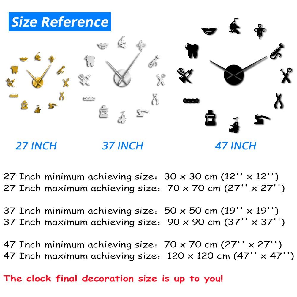 China Dental Hospital Silent Wall Clock Dentist Frameless Diy Acrylic 3d Mirror Wall Watch Tooth Modern De On Global Sources