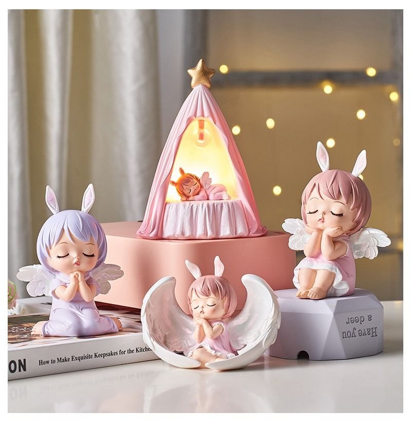 Buy Wholesale China Cute Angel Figurines Resin Girl Statue Mini