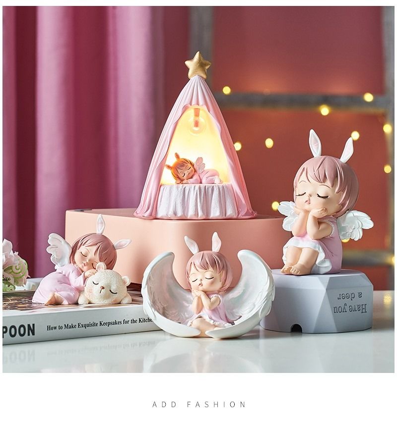 Buy Wholesale China Cute Angel Figurines Resin Girl Statue Mini