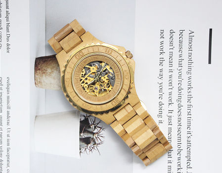 wooden skeleton watch