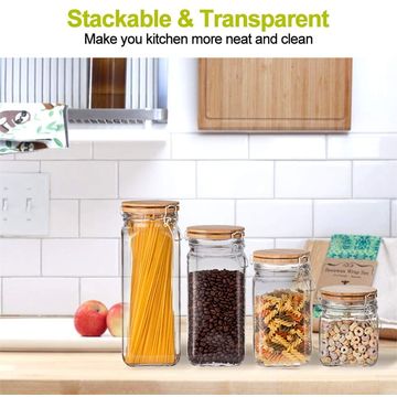 Buy Wholesale China Kitchen Food Canisters Square Glass Storage