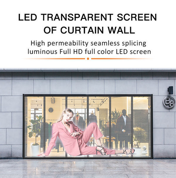 Outdoor p7.82 curtain window glass led panels mesh display transparent ...