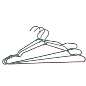 China White and Grey Non Slip Braid Cord Metal Wire Clothes Hanger  Manufacture and Factory