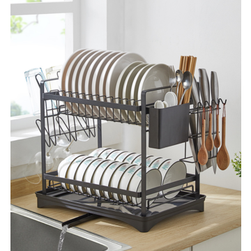 Foldable Dish Rack Large Drying Drainer with Swivel Spout Utensil Cup Holder  for Kitchen Counter - China Dish Rack, Dish Drying Rack