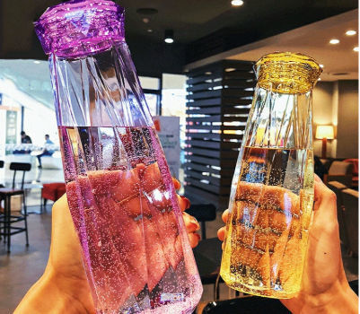 Buy Wholesale China 16oz Stylish Water Glass Bottle For Lady,glass Drinking  Bottles With Diamond Shaped Cap & Water Bottle, Reusable Water Bottle,glass  Bottle, at USD 0.75