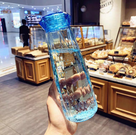 Buy Wholesale China 16oz Stylish Water Glass Bottle For Lady,glass Drinking  Bottles With Diamond Shaped Cap & Water Bottle, Reusable Water Bottle,glass  Bottle, at USD 0.75