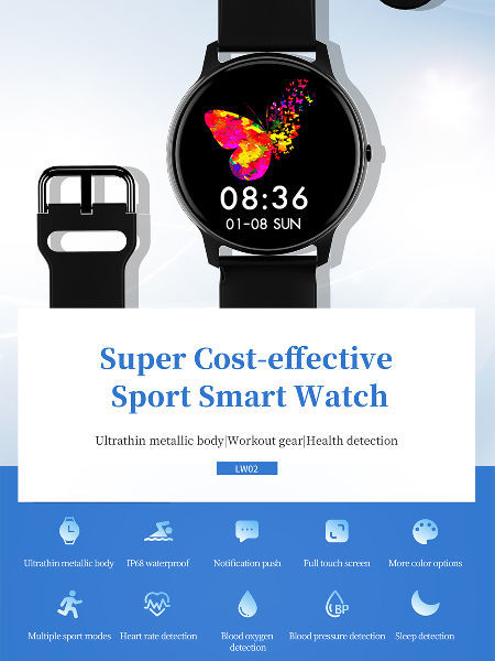 China Reloj elegante vendedor caliente del reloj LW02 de la muestra  gratuita del deporte elegante de la prenda impermeable para el IOS androide  de los hombres de las mujeres encendido Global Sources,Reloj