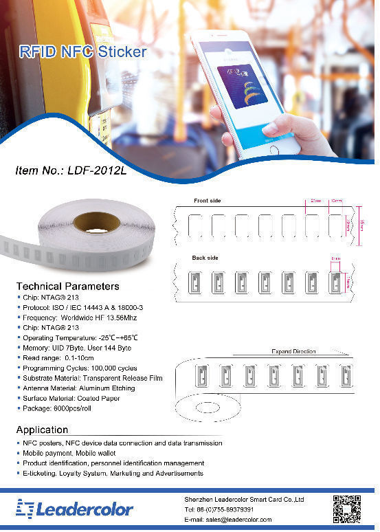 RFID/NFC Tag Adhesive (NTAG213 Chip, 13.56MHz) - Pack of 5