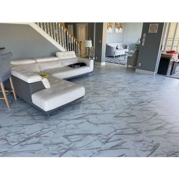 Hydro Step 5G Click LVT Flooring White Marble with Underlay