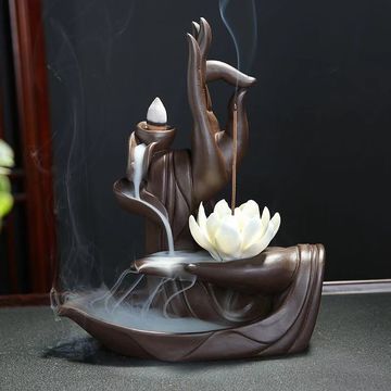 Rabbit Backflow Incense Burner, Ceramic Waterfall Incense Holder