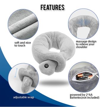 Electric Neck Massager Memory Foam Pillow for Neck Pain Relief