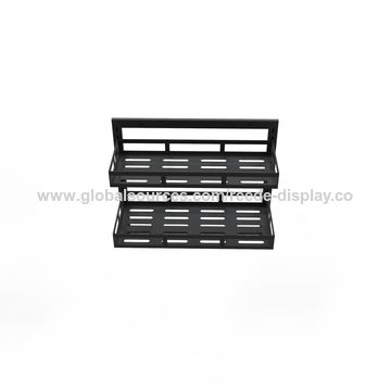 China Black Chrome Spice Rack Organizer 2 Tier Rack Metal Spice Jars ...