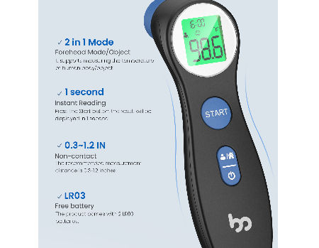 Thermomètre frontal femomètre, thermomètre infrarouge numérique, lecture précise instantanée par le fournisseur de femomètre