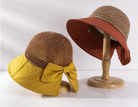 Sun Hat Protective Bow-tied Straw Hats 