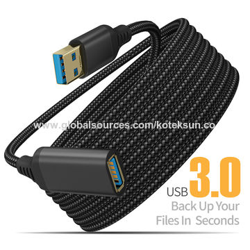 Câble d'Extension USB 3.0 Tressé Durable pour Clavier USB, Souris, Clé USB, Disque Dur - Haute Vitesse