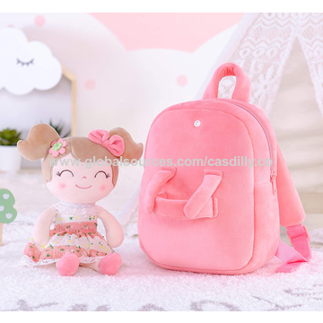 Gloveleya Kids Backpacks Girls Backpack Plush Bags with Soft Baby Doll Green 9