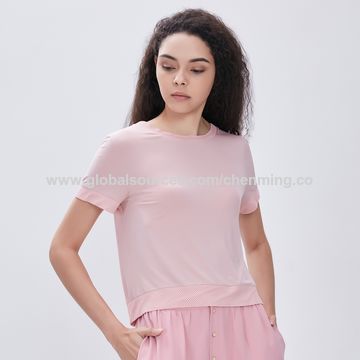 Buy Wholesale China Women Summer Soft Wear Mesh Design O-neck Short T-shirt  Casual Tops & Women Tops at USD 6.85