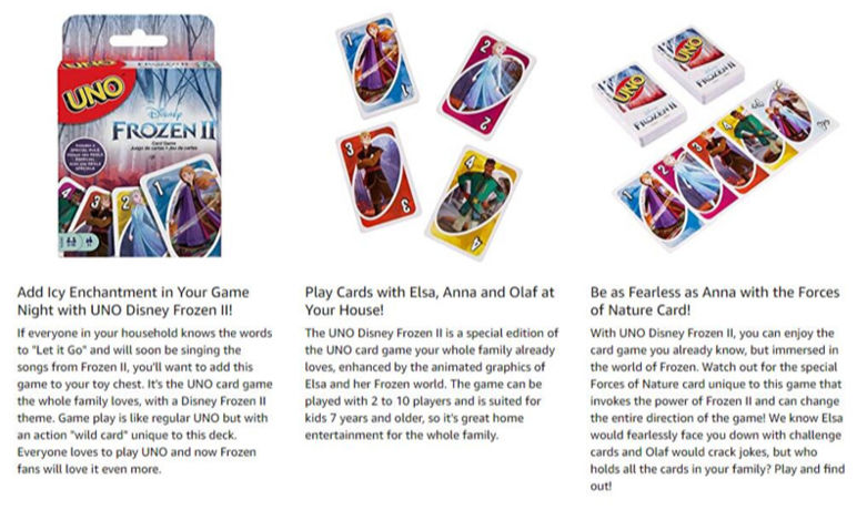 Mattel Disney Frozen 2 UNO Card Game Gkd769997 for sale online 