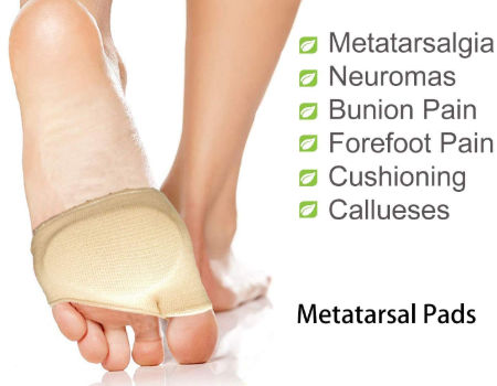 B-25 Medical Gel Forefoot Shoe Insole Metatarsal Pads Ball of Foot Pair 1 Each 