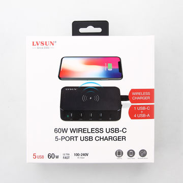 2021 Heißer Verkauf Kabelloses 5-Port USB Ladegerät, geeignet für iPhones, iPads, mobile Geräte - Schnellladung & Sicherheit