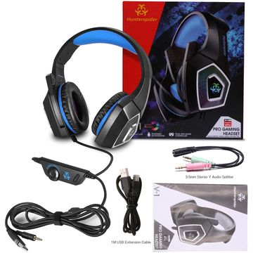 Hunterspider V1 Wired Stereo Gaming Headset Bass Sound Over-ear