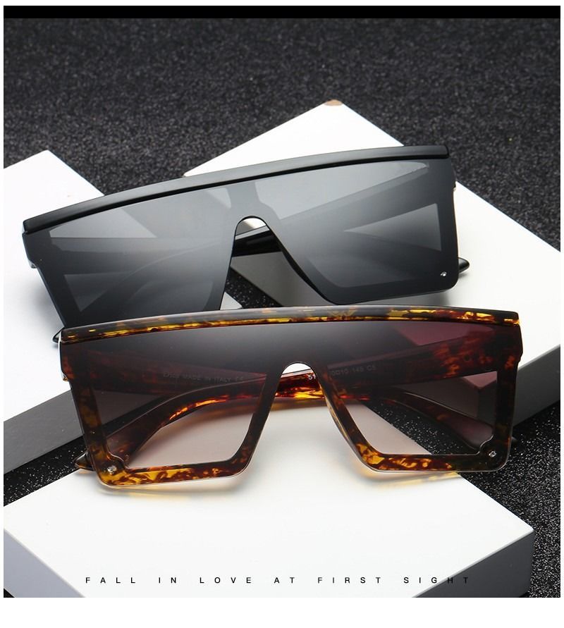 Funky Black Gold Square Sunglasses