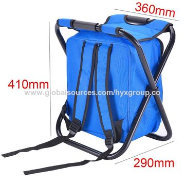 2 In 1 Folding Fishing Chair Bag Fishing Backpack Chairs Stool